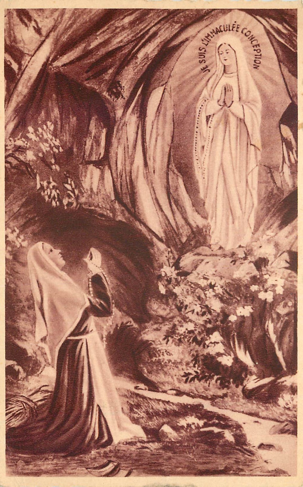CPA Lourdes l'Apparition 