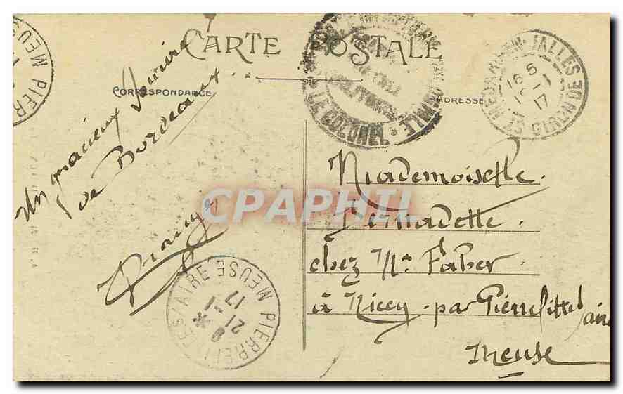 CPA Bordeaux la Grosse Cloche  — Verso