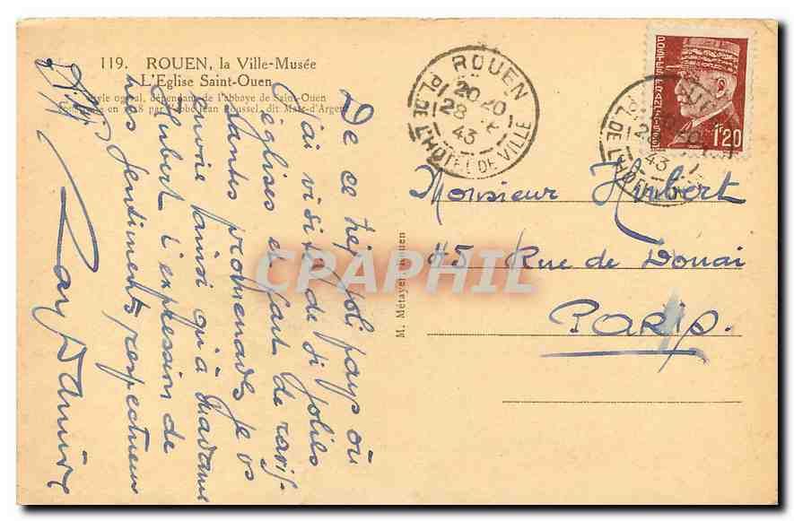 CPA Rouen la Ville Musee l'Eglise Saint Ouen  — Verso