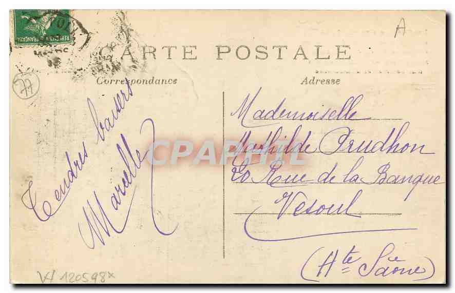 CPA La Grande Guerre 1914 Bataille de la Marne interieur de l'Eglise de Barcy  — Back