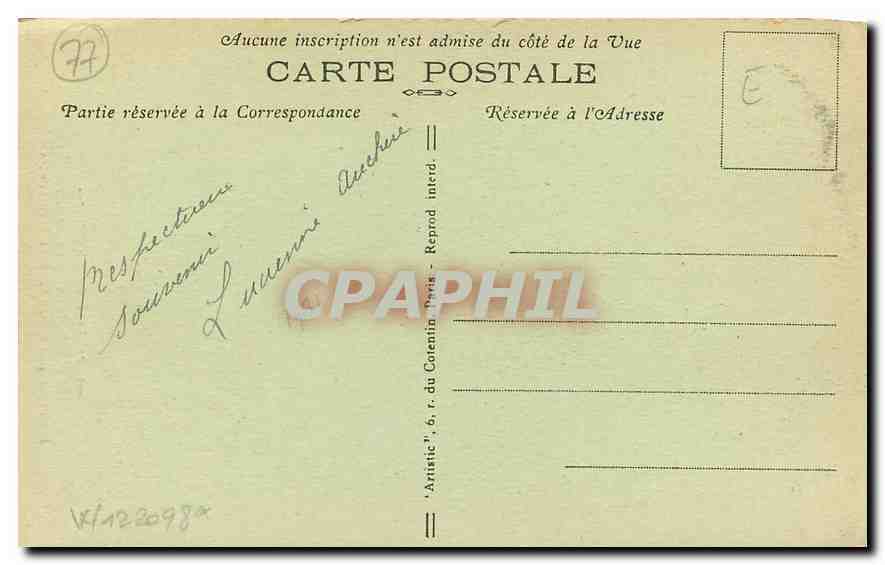 CPA Paysage d'Automne Amillis S et M interieur de l'Eglise XII et XIII siecles  — Back