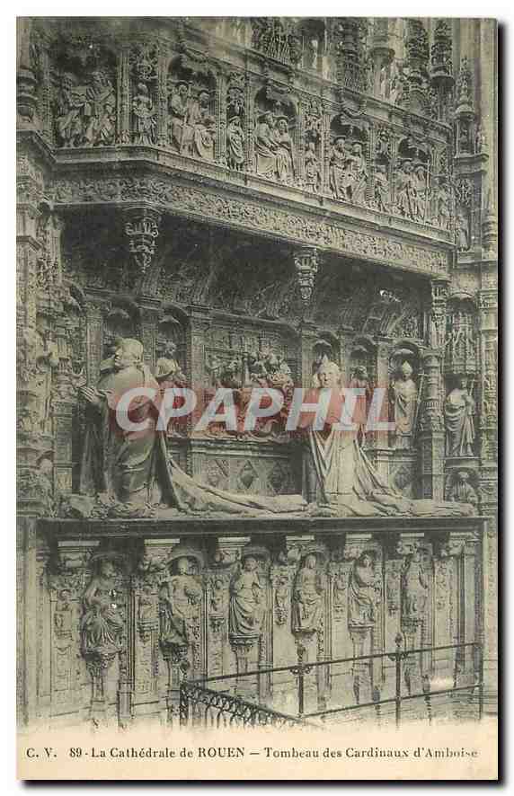 CPA La Cathedrale de Rouen Tombeaux des Cardinaux d'Amboise 
