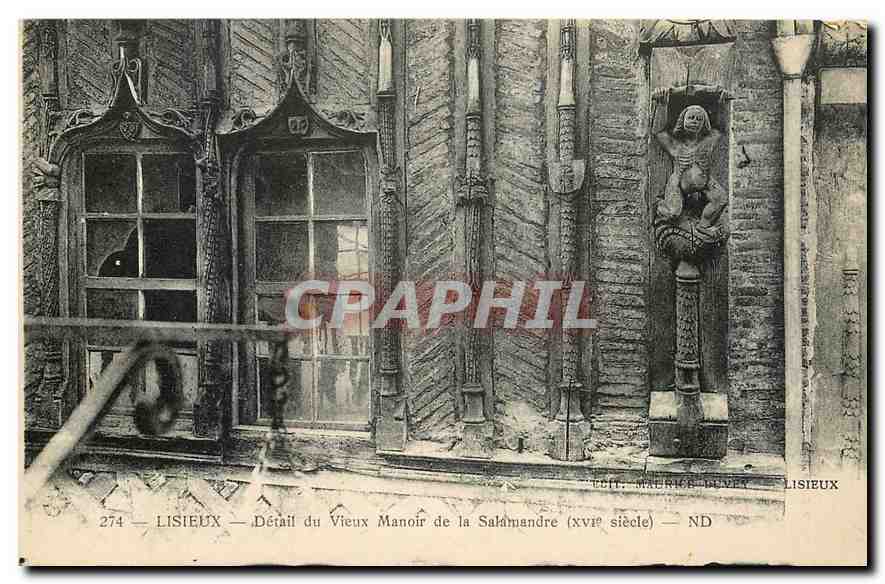 CPA Lisieux Detail du Vieux Manoir de la Salamandre XVI siecle 
