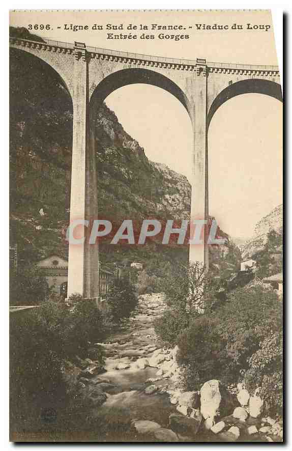 CPA Ligne du Sud de la France Viaduc du loup entree des Gorges 