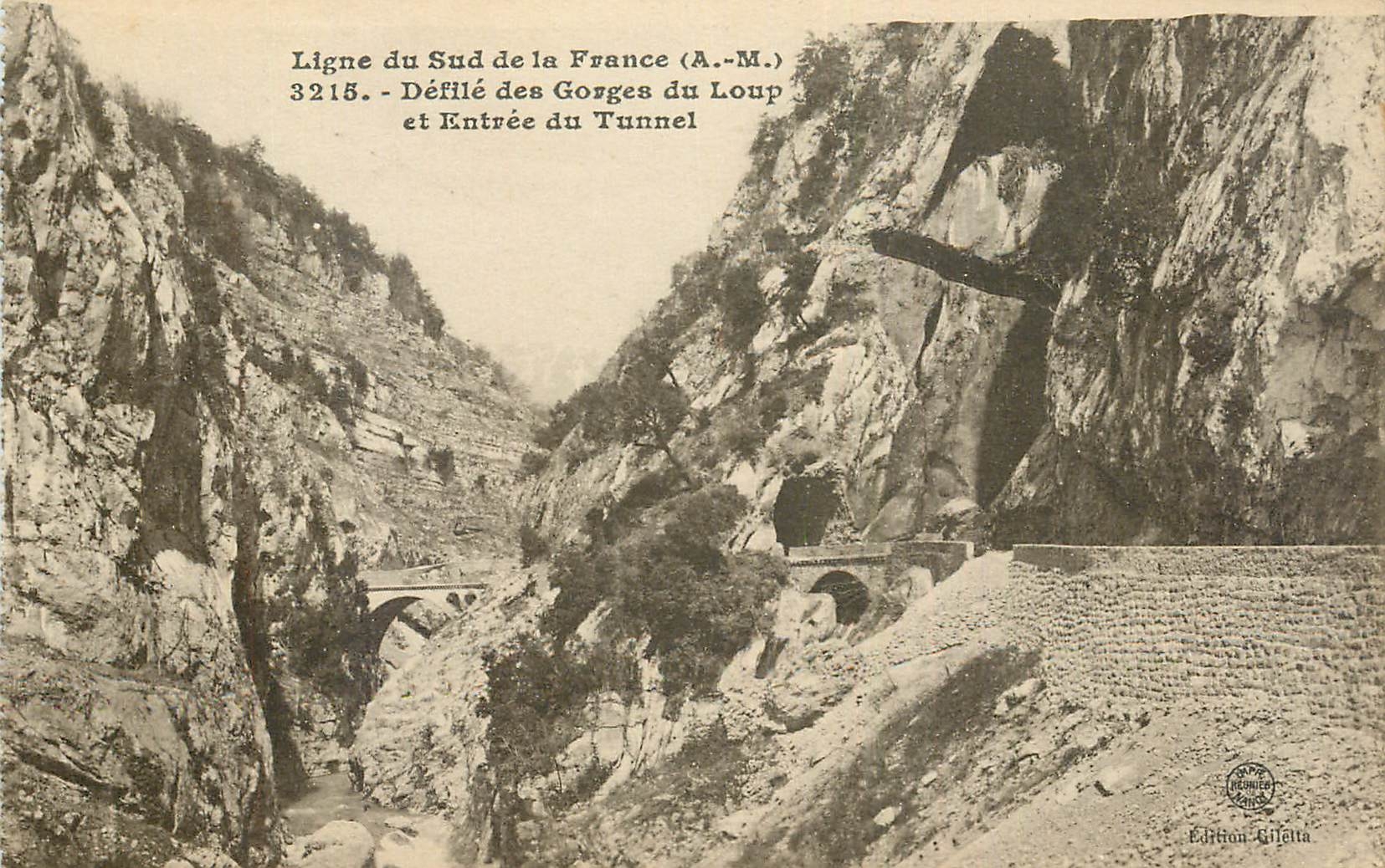 CPA Ligne du Sud de la France A M defile des Gorges du loup et entree du Tunnel 