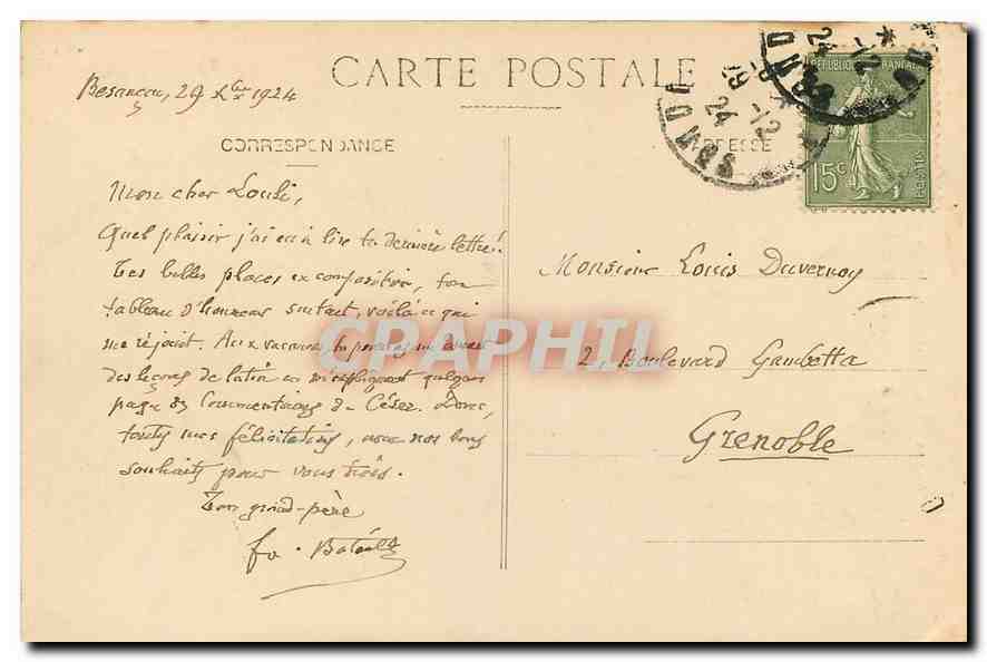 CPA Collection du Saut du Doubs les Bassins du Doubs  — Rückseite