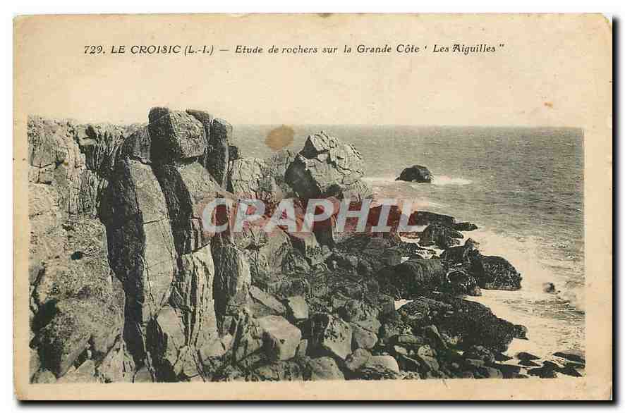 CPA Le Croisic Etude de rochers sur la Grande Cote les Aiguilles 