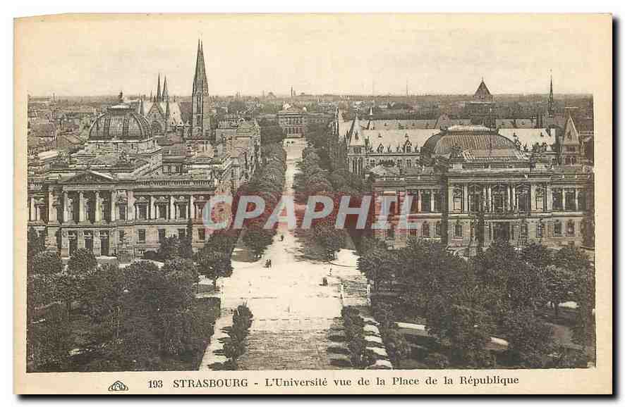 CPA Strasbourg l'Universite vue de la Place de la Republique 