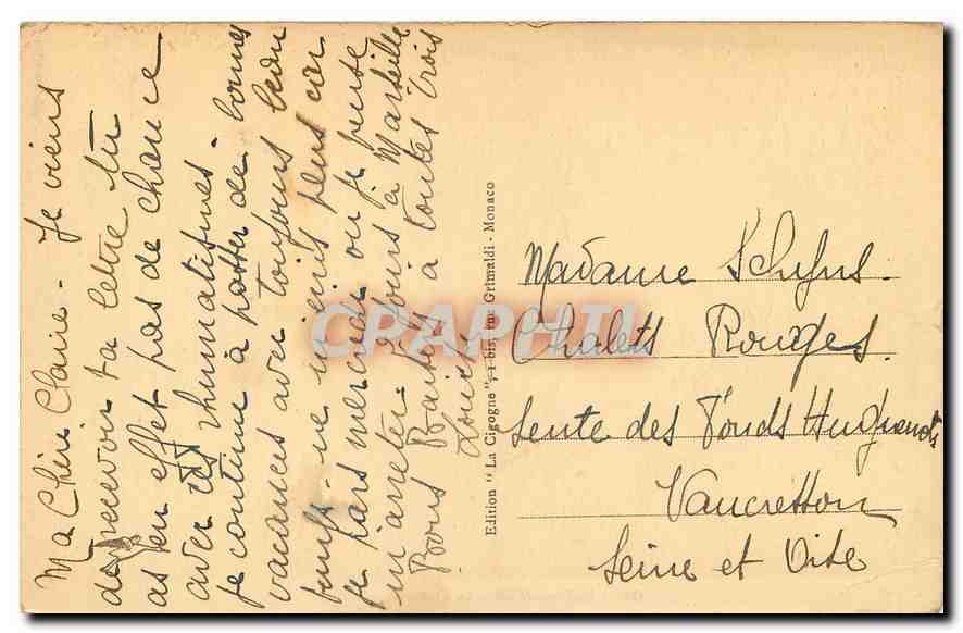 CPA Eze sur mer le viaduc et le Village  — Rückseite