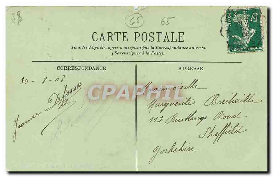 CPA Environs de Cauterets le Vignemale  — Rückseite