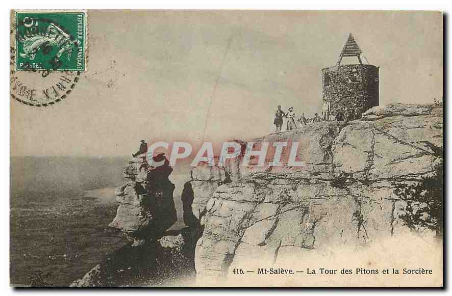 Mt-Salève — La Tour des Pitons et la Sorcière — H. Brügger, Genève, n°416