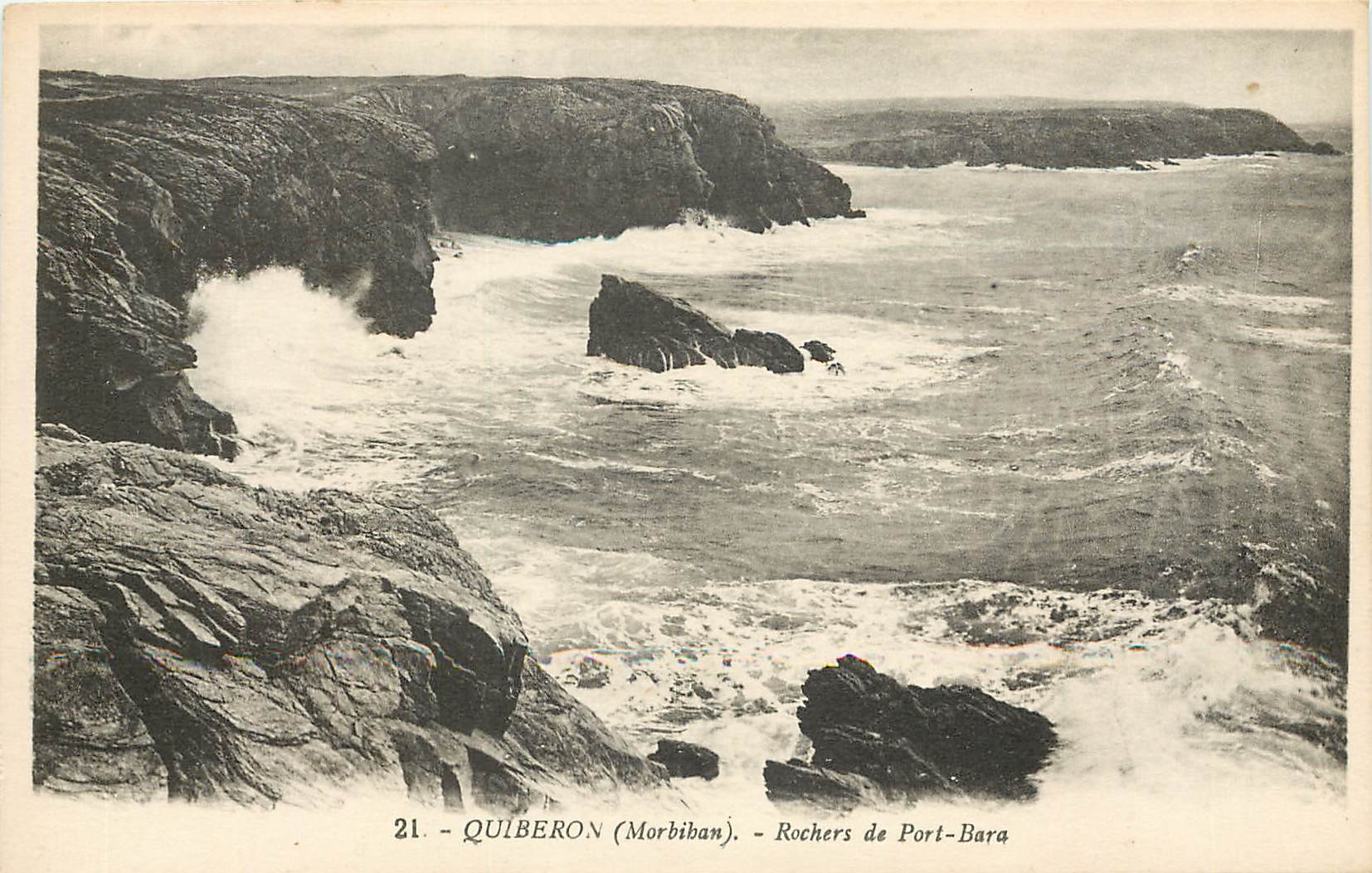 CPA Quiberon Morbihan rochers de Port Bara 