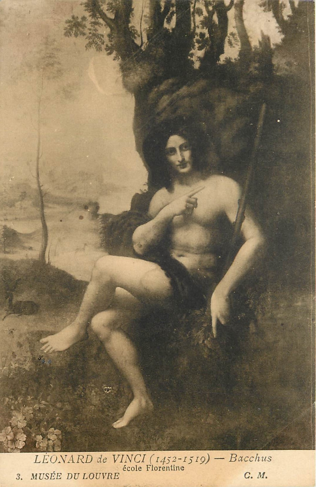 CPA Leonard de Vinci 1452 1519 Bacchus ecole Florentine Musee du louvre 