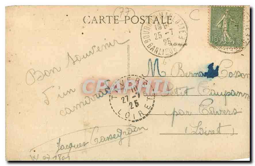 CPA Marlotte le long rocher la mare des Quinze  — Back