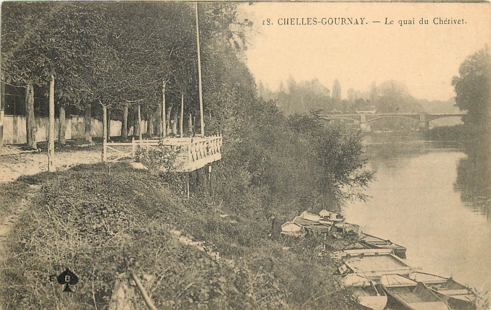 CPA Cielles Gournay le quai du Cherivet 