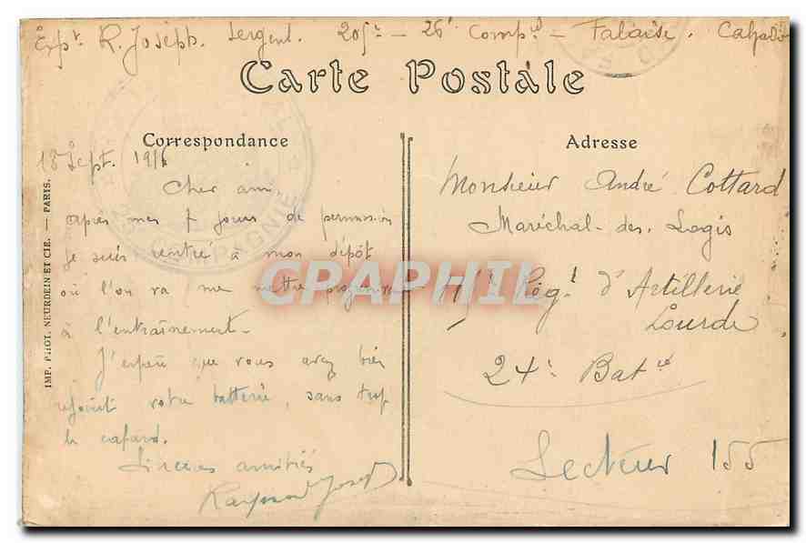 CPA Falaise le Chateau vue prise du Mont Myra  — Rückseite