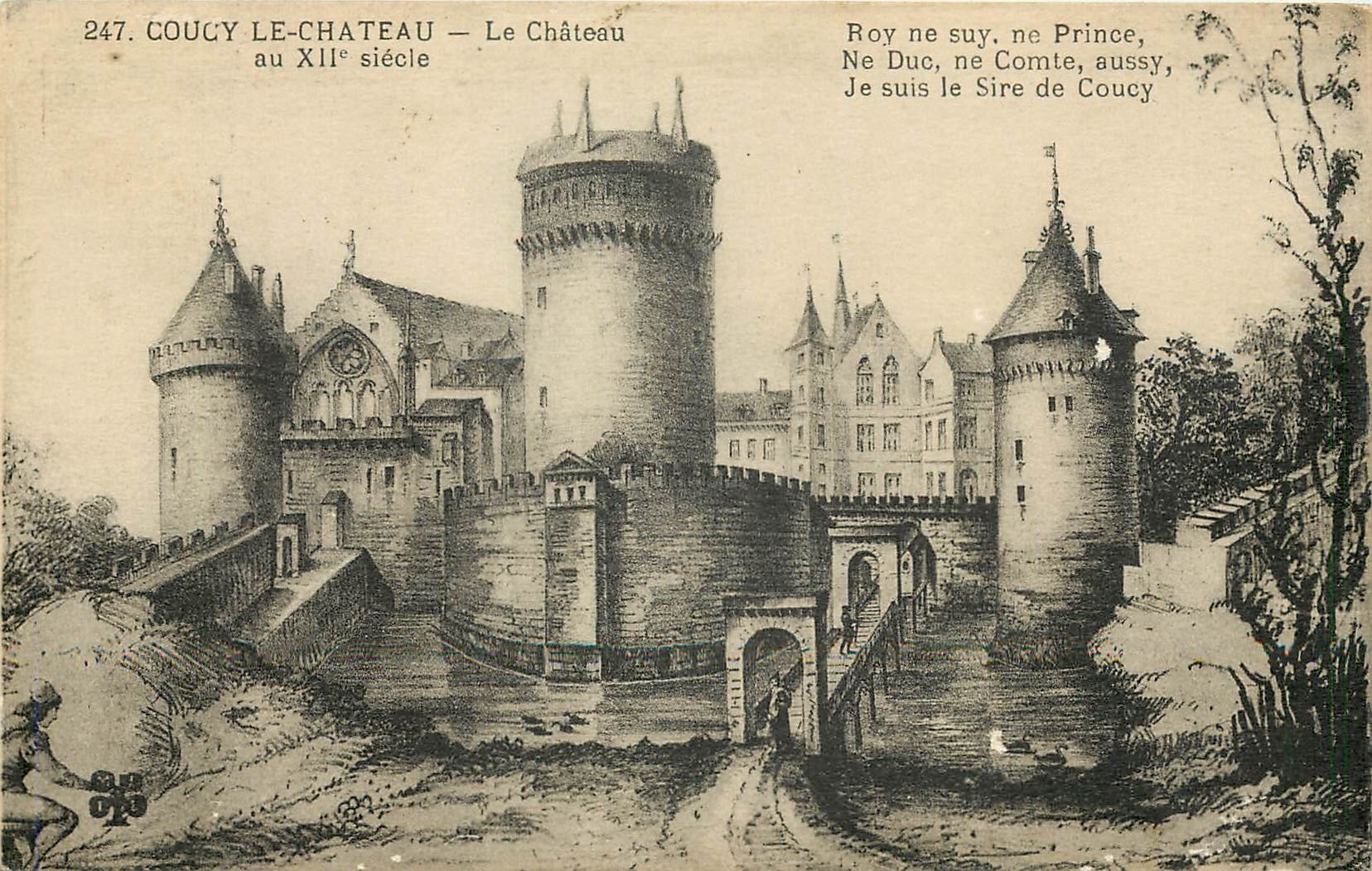 CPA Coucy le Chateau le Chateau au XII siecle 