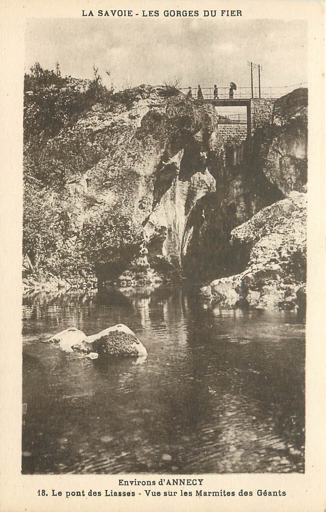 Les Gorges du Fier - Le pont des Liasses - Vue sur les Marmites des Géants — J. Rosnoblat, Annecy (Haute-Savoie), n°18