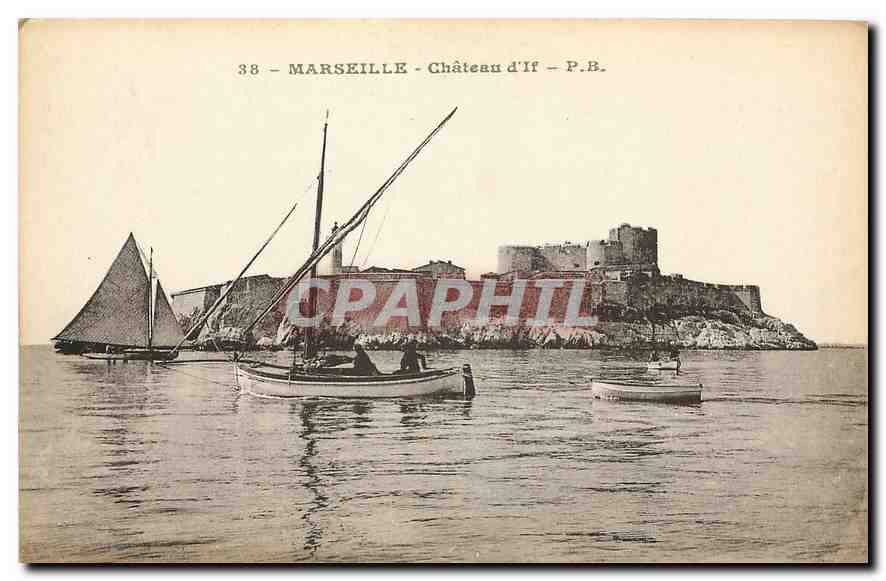 CPA Marseille Chateau d'If Bateau Barque