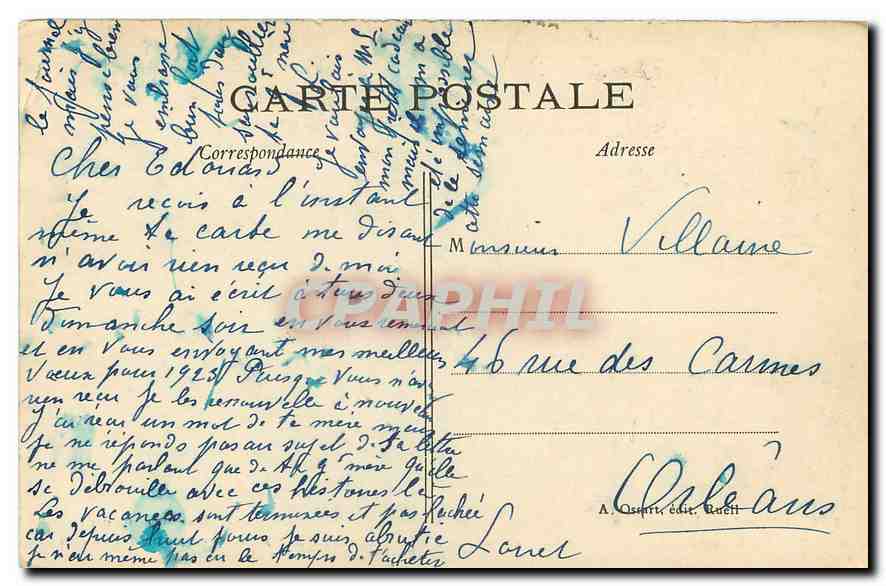 CPA Chambre a coucher de l'imperatrice Josephine au Chateau de la la Malmaison — Rückseite