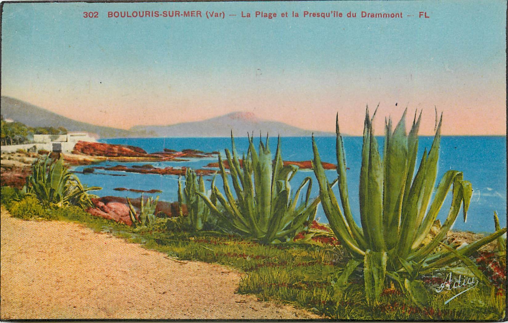 CPA Boulouris sur mer Var la plage et la Presqu'ile du Drammont 