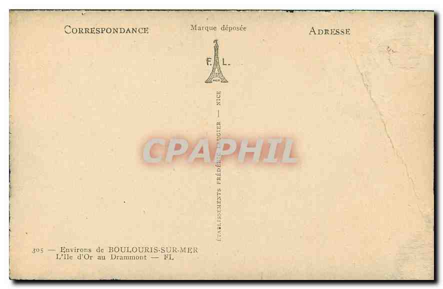 CPA Environs de Boulouris sur mer l'ile d'Or au Drammont  — Rückseite