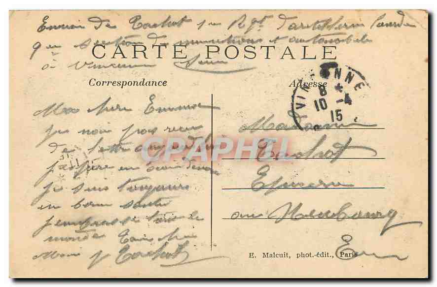 Vincennes Cave — Picturesque View — E. Malcuit, photographer-publisher, Paris — Back