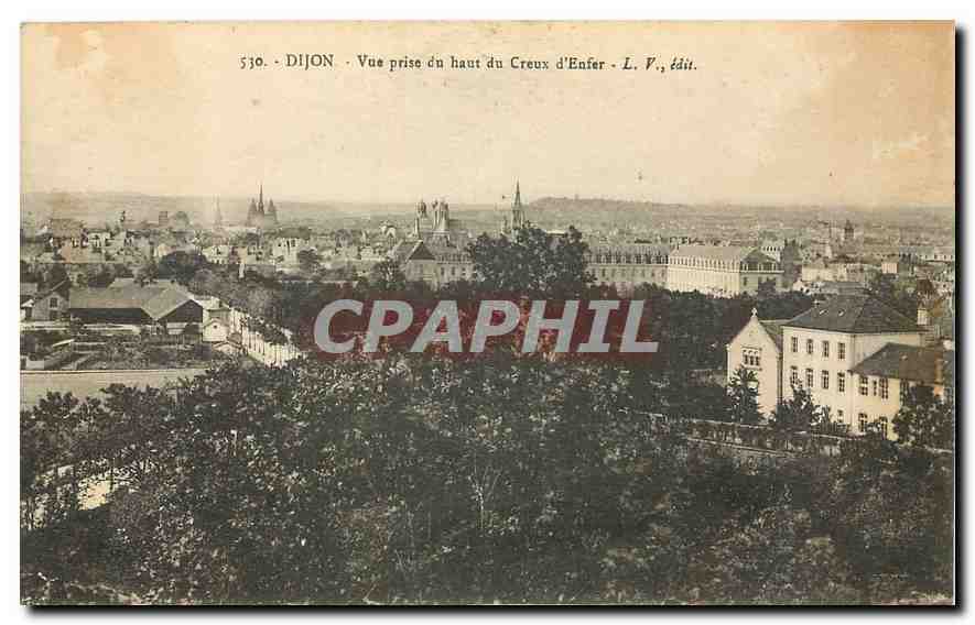 CPA Dijon vue prise du haut Creux d'enfer 
