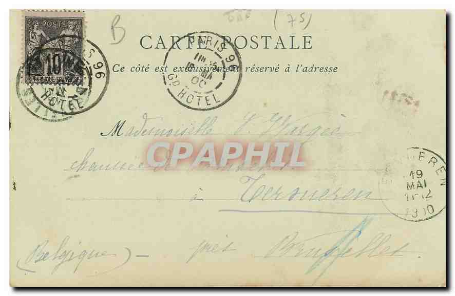 CPA Exposition Universelle de 1900 la Carte de France Offerte par Tzar Russie Russia (carte 1900) — Rückseite