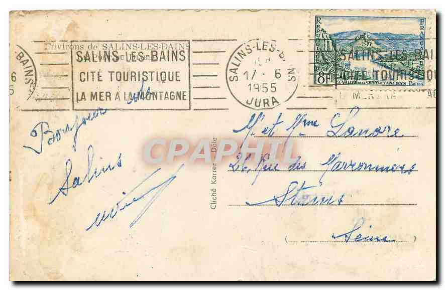 CPA Environs de Salins les Bains le Pont du  — Verso
