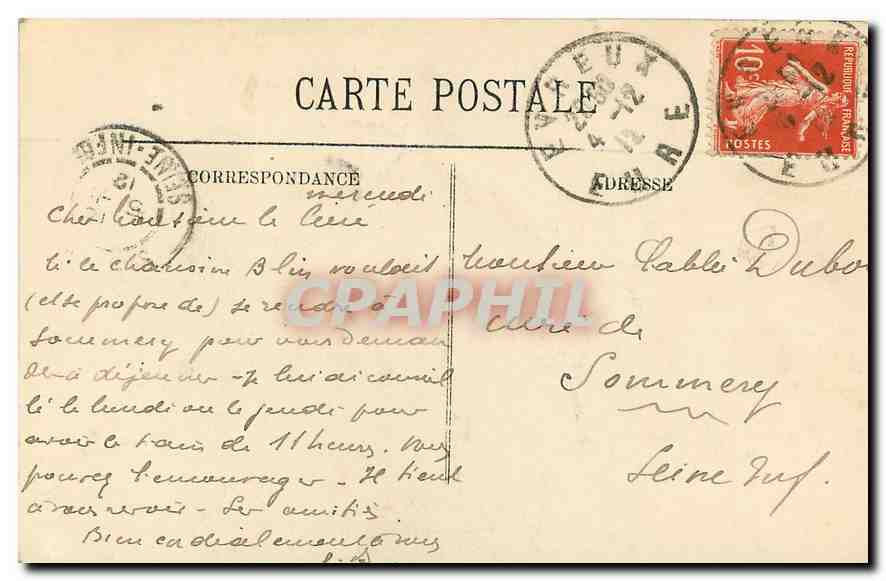 CPA Evreux la Cathedrale vue prise de la Cour de l'Eveche  — Rückseite
