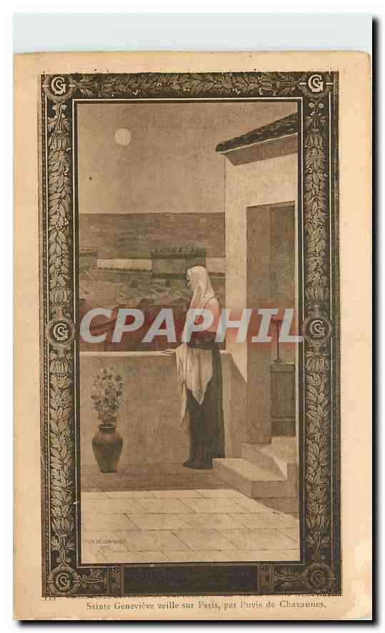CPA Sainte Genevieve veille sur Paris par Puvis de Chavannes 