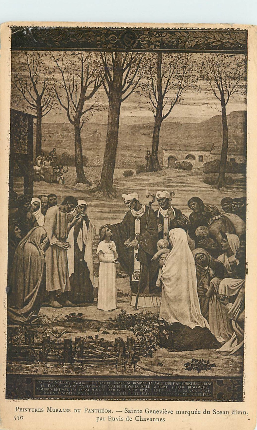 CPA Peintures Murales du Pantheon Sainte Genevieve marquee du Sceau Divin par Puvis de Chavannes 