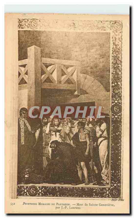 CPA Peintures Murales du Pantheon Morts de Sainte Genevieve par J P Laurens 