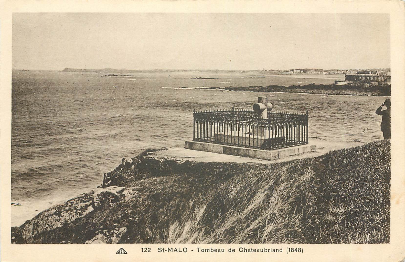 St-Malo - Tomb of Chateaubriand (1848) — publisher A.P.E. n°122