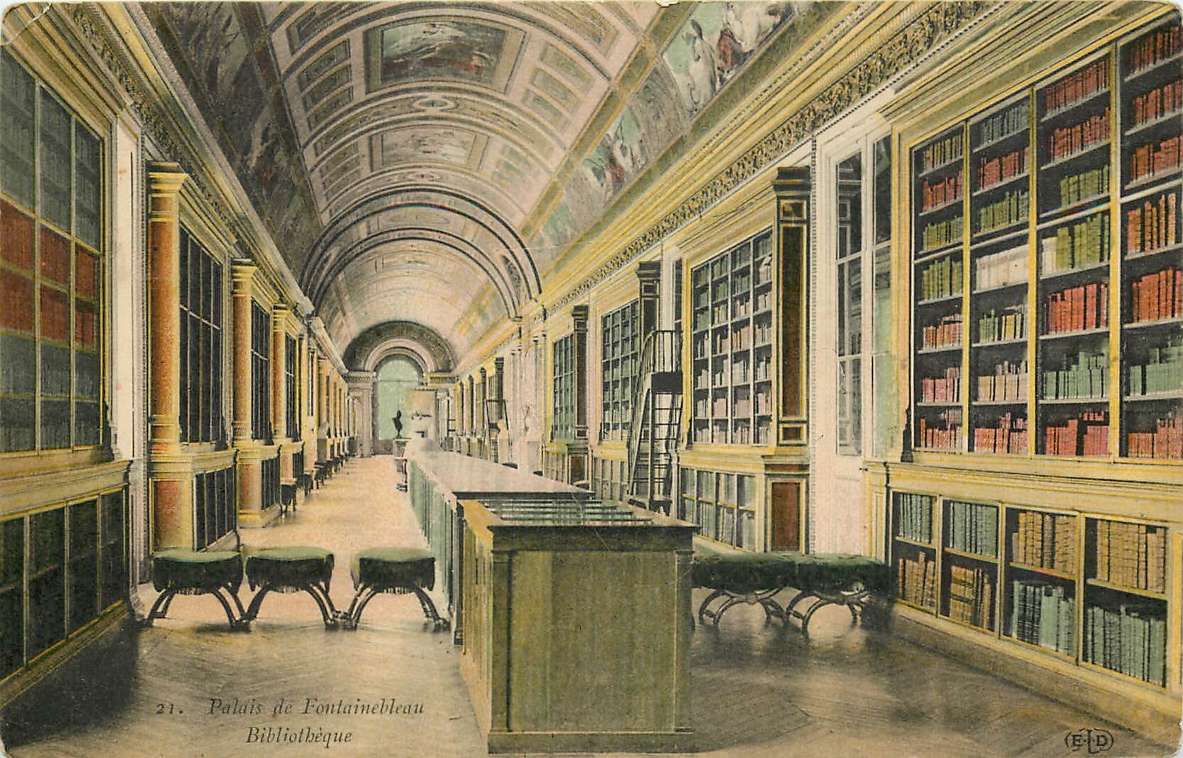 Palast von Fontainebleau — Bibliothek — Verleger EID, Nr. 21