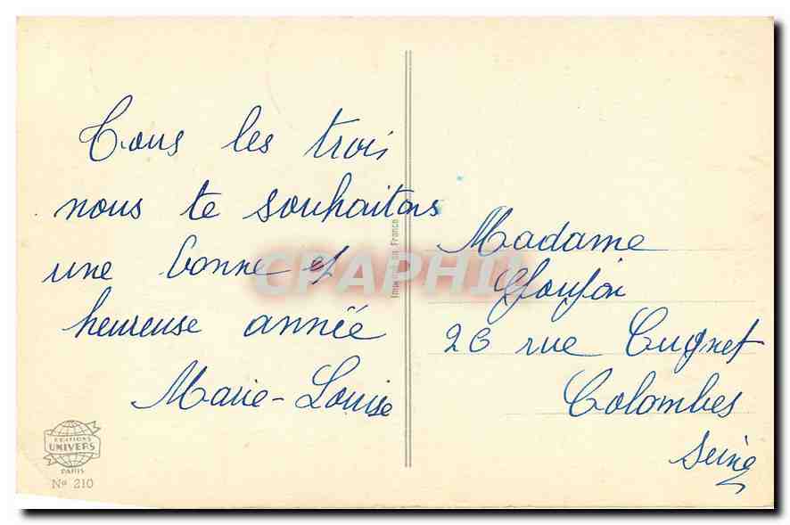 CPA Bonne Annee  — Rückseite