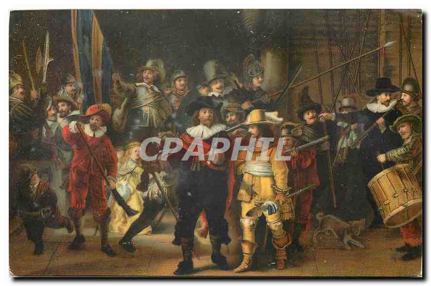 CPA Amesterdam Die Nachiwache Rembrandt Harmensz Van Ryn geb 15 Juli 1606 zu Leyden Begraben den 8 O