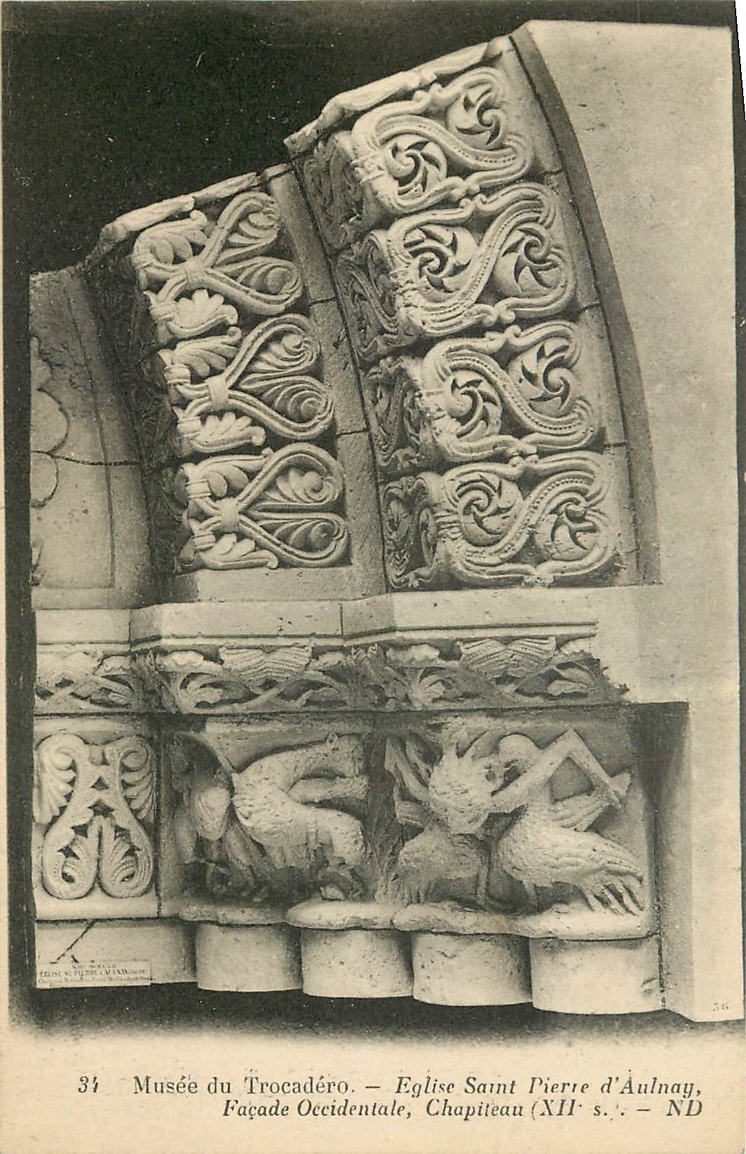 CPA Musee du Tocadero Eglise Saint Pierre d'Aulnay Facade Occidentale Chapiteau XII S 