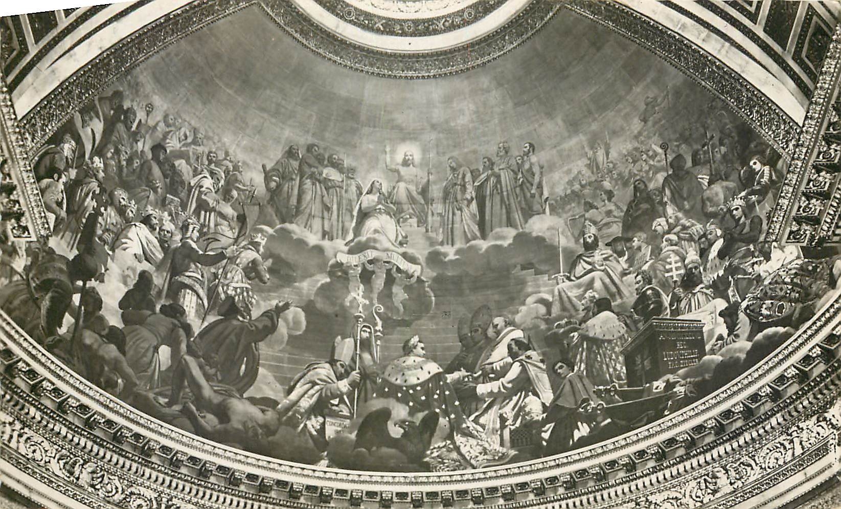 CPA Eglise Sainte Madeleine Paris la Coupole Apotheose de la Religion Peinture de Ziegler 