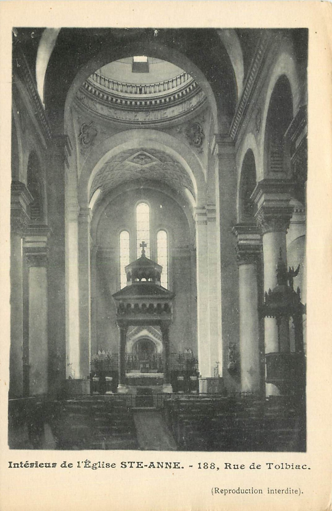 CPA Interieur de l'eglise St Anne Rue de Tolbiac Paris