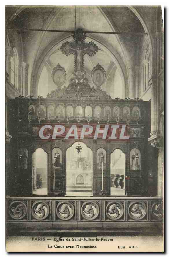 CPA Paris Eglise de Saint Julien le Pauvre le Coeur avec l'Iconostase 