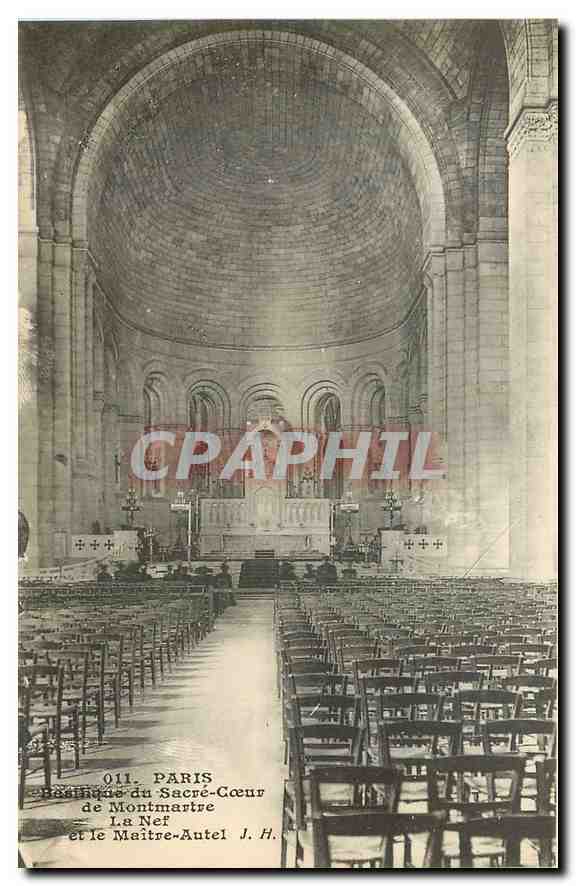 CPA Paris Basilique du Sacre Coeur de Montmartre la Nef et le Maitre Autel 
