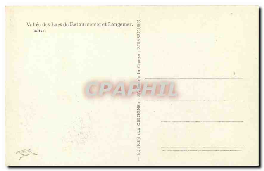 CPA Vallee des Lacs de Retournemer et Longemer  — Rückseite