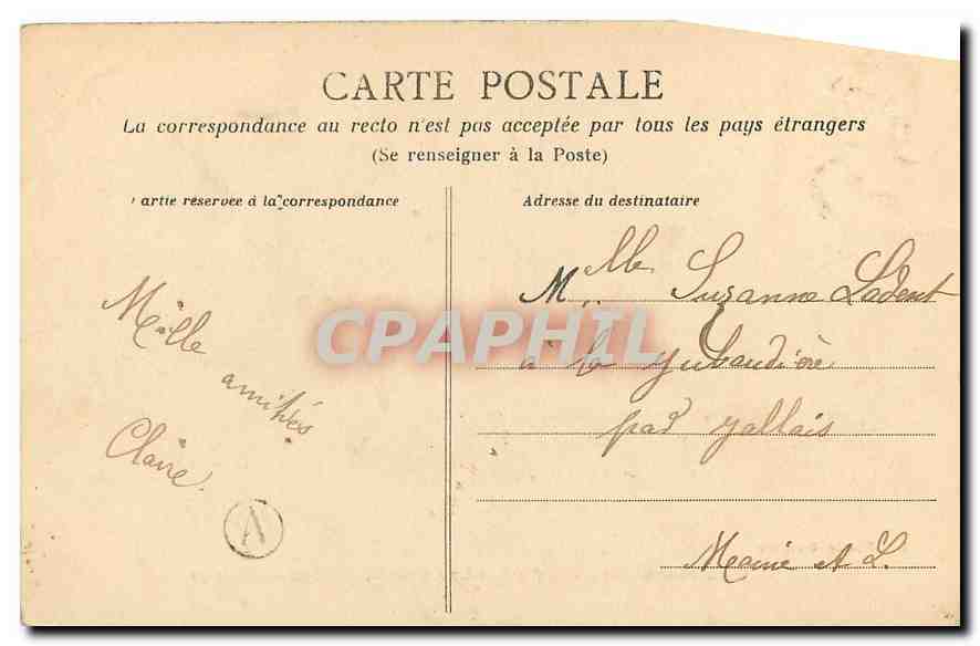 CPA Institution Libre de Combree M et L Chateau du Plessis Villoutreys  — Back