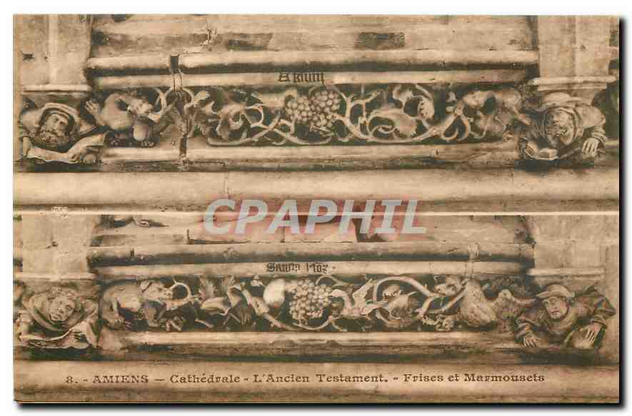 CPA Amiens Cathedrale l'Ancien Testament Frises et Marmousets 