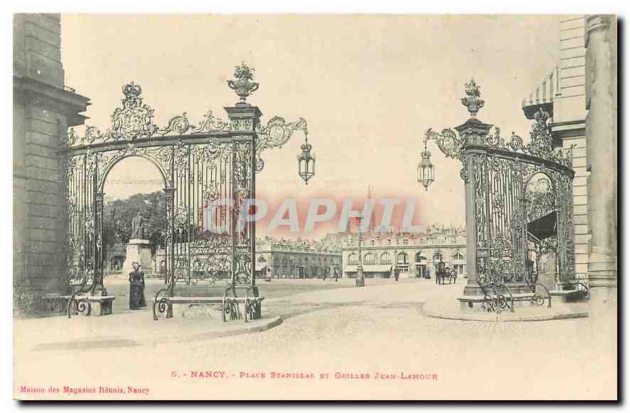 CPA Nancy Place Stanislas et Grilles Jean Lamour 