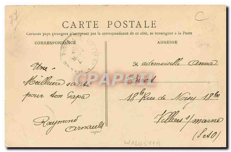 CPA Environs de Lagny S et M la Marne a Chalifert  — Verso
