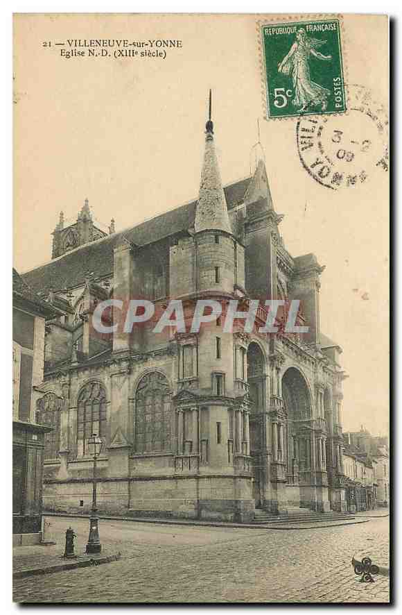 CPA Villeneuve sur Yonne Eglise N D XIII siecle 