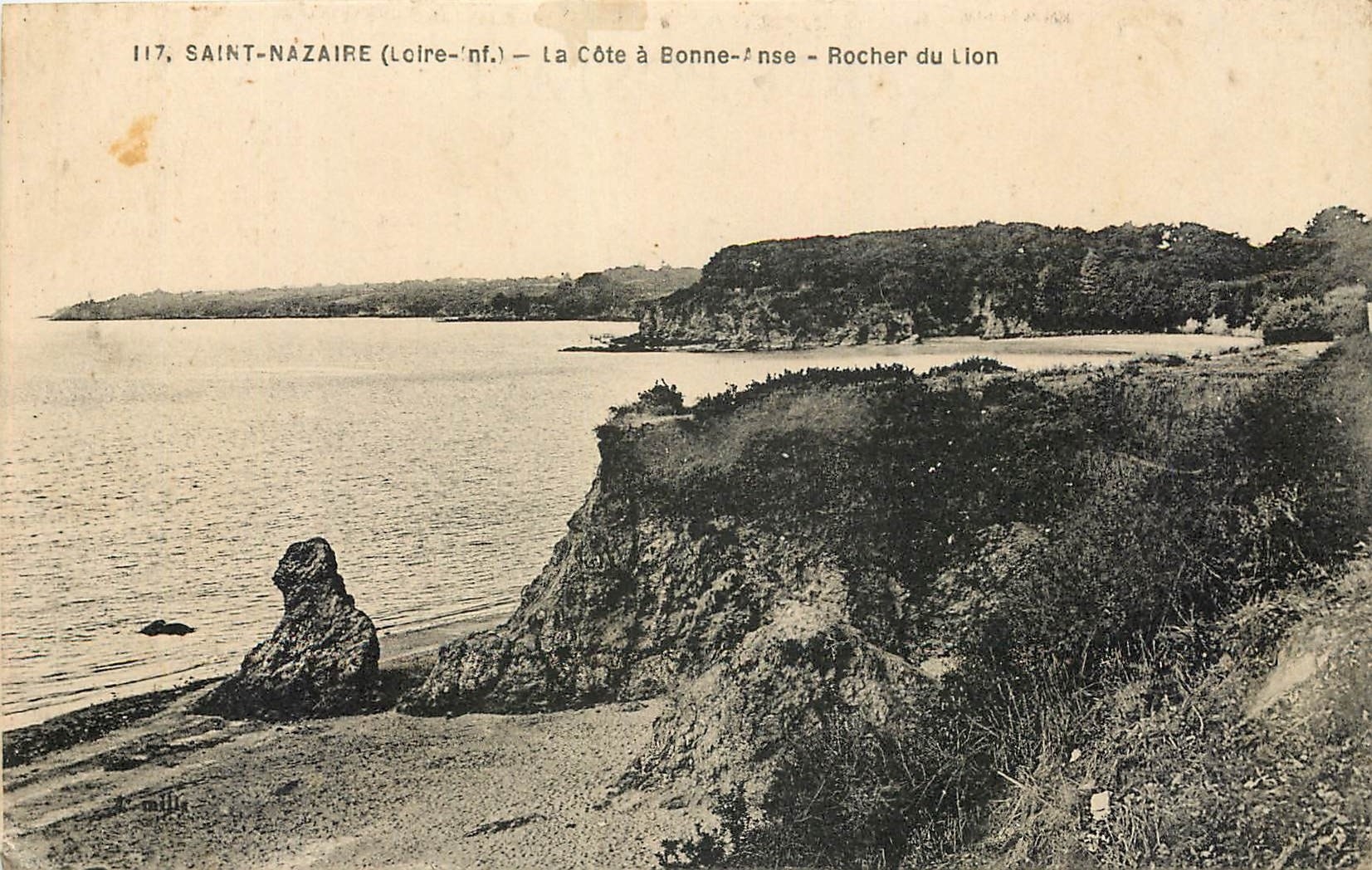 CPA Saint Nazaire Loire Inf la Cote a Bonne Anse Rocher du Lion 